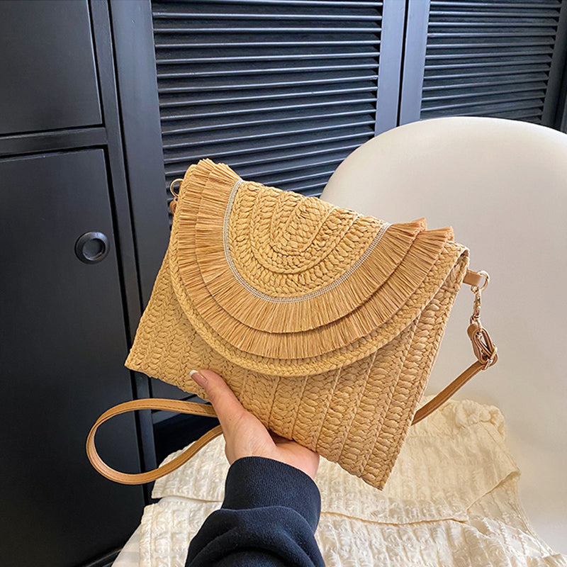 Pochette Boheme en Paille Tressee Bo Sac